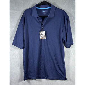 SeaSun Flex Polo Shirt Men's XL Blue Short Sleeve Comfort Performance Golf‎ NWT